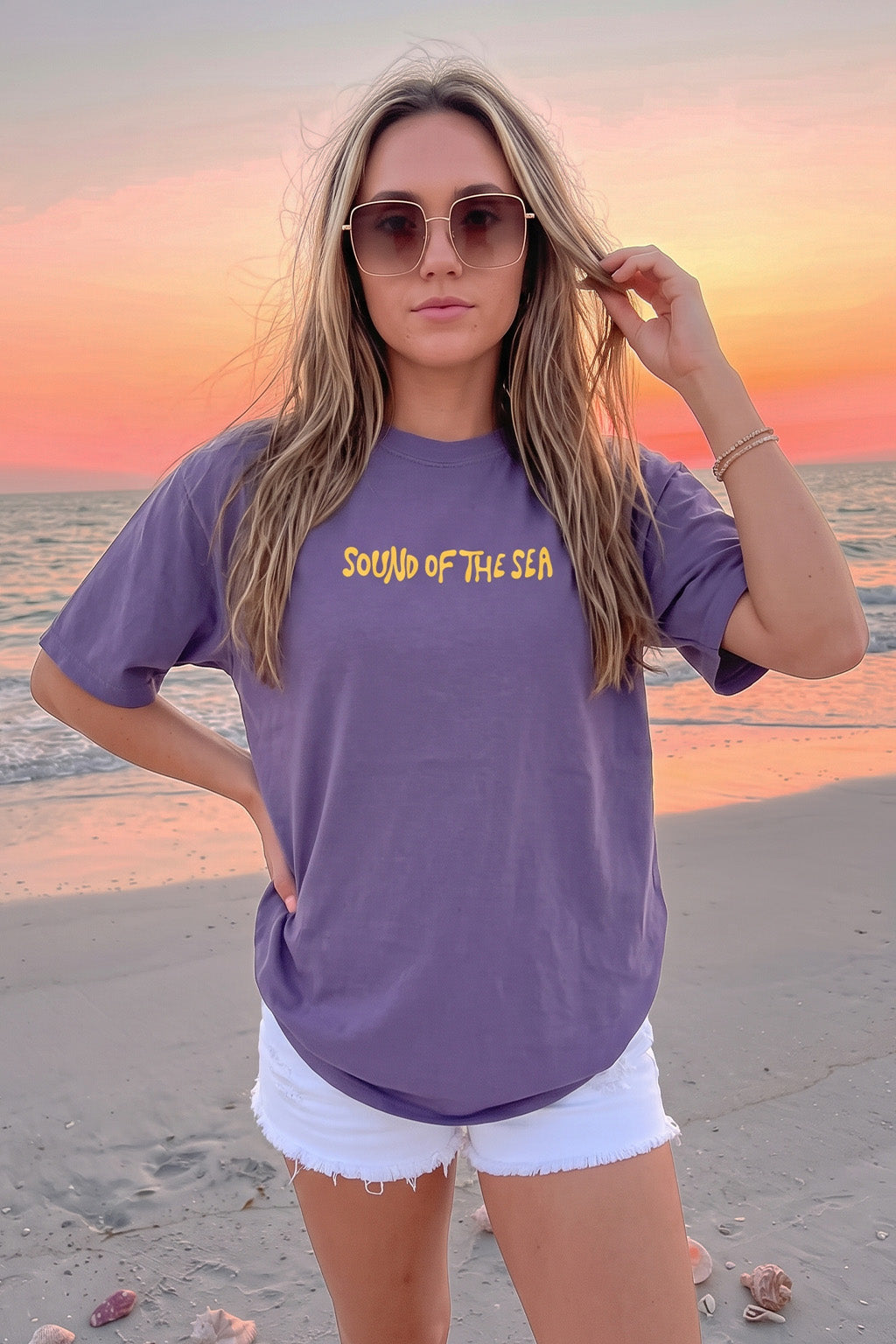 Sound Of Sea Future Dusk Oversized Printed T-Shirt