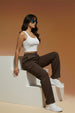 Brown Active Wear 4 Pocket Knitted Cargo Track Pant