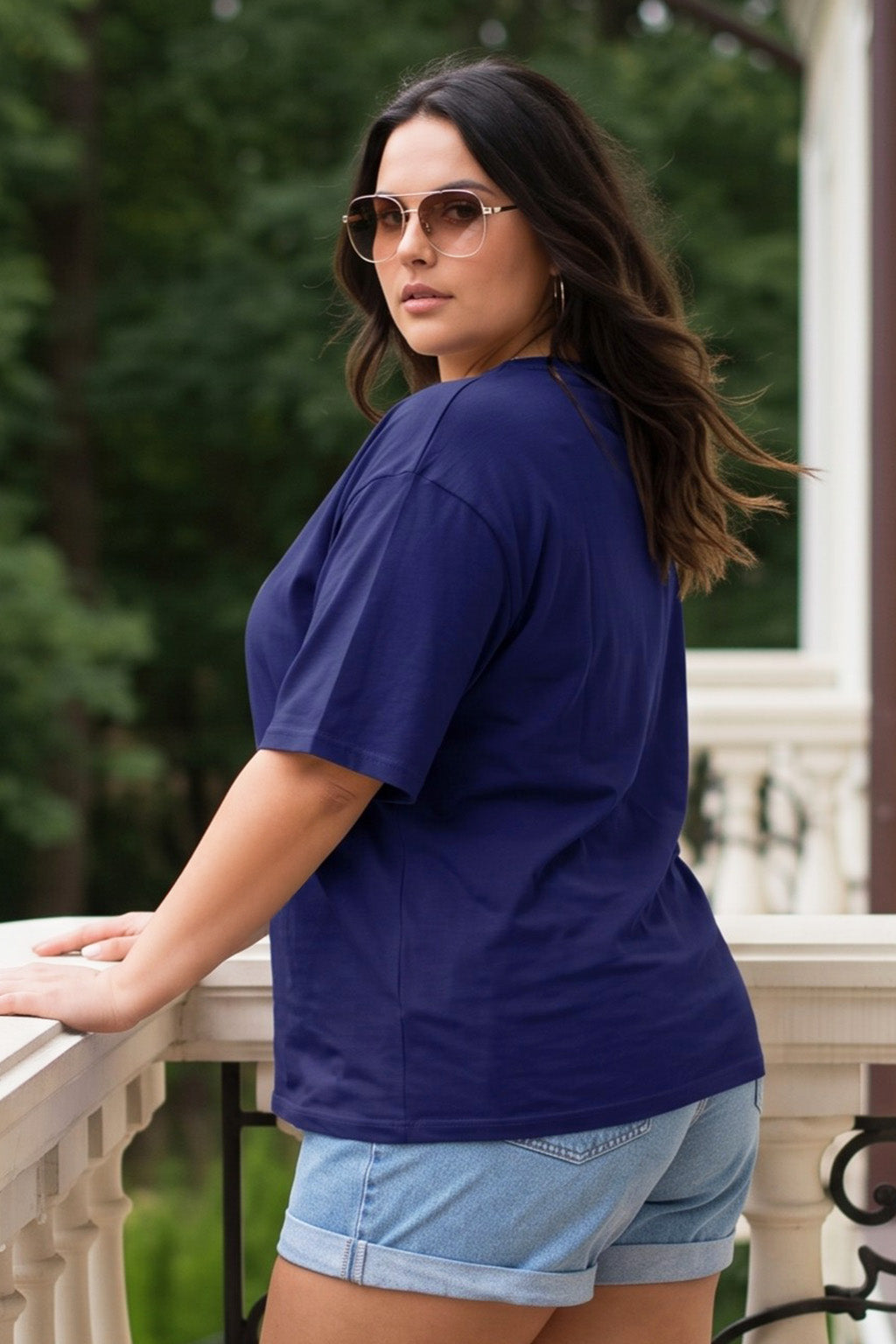Pookie Royal Blue Plus Size Printed T-shirt