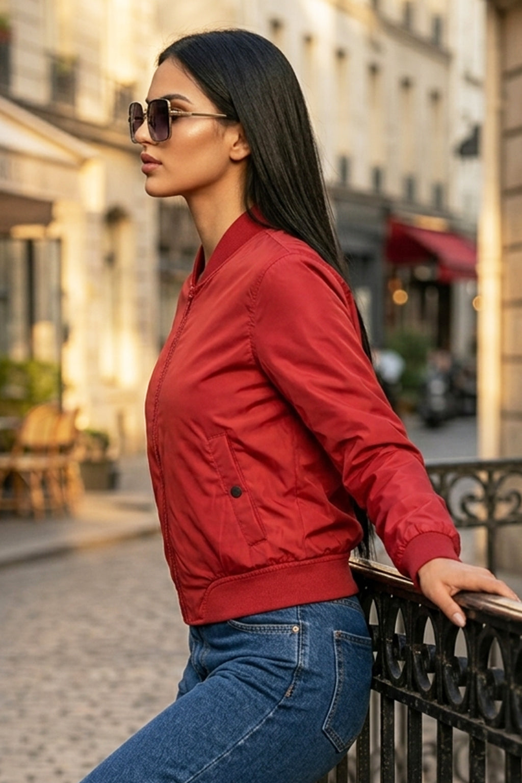 EVERYDAY RED BOMBER JACKET
