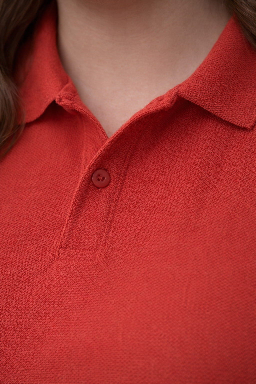 Red Plain Plus Size Polo T-shirt
