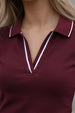 Stripe Collar Maroon Regular Fit Premium Pique Lycra Polo T-Shirt