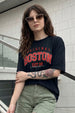 Boston Black Graphic Printed Oversized T-Shirt