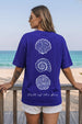 Sea Girl Royal Blue Oversized Fit Graphic T-Shirt