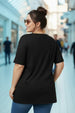 City Travel Black Plus Size Printed T-shirt