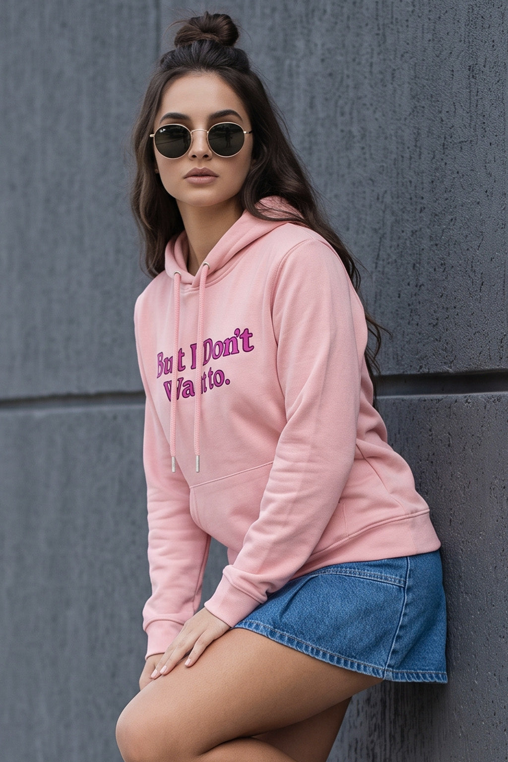 But I Don't Pink Regular Fit Printed Hoodie