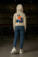 Nature Graphic Printed Beige Regular Fit Hoodie