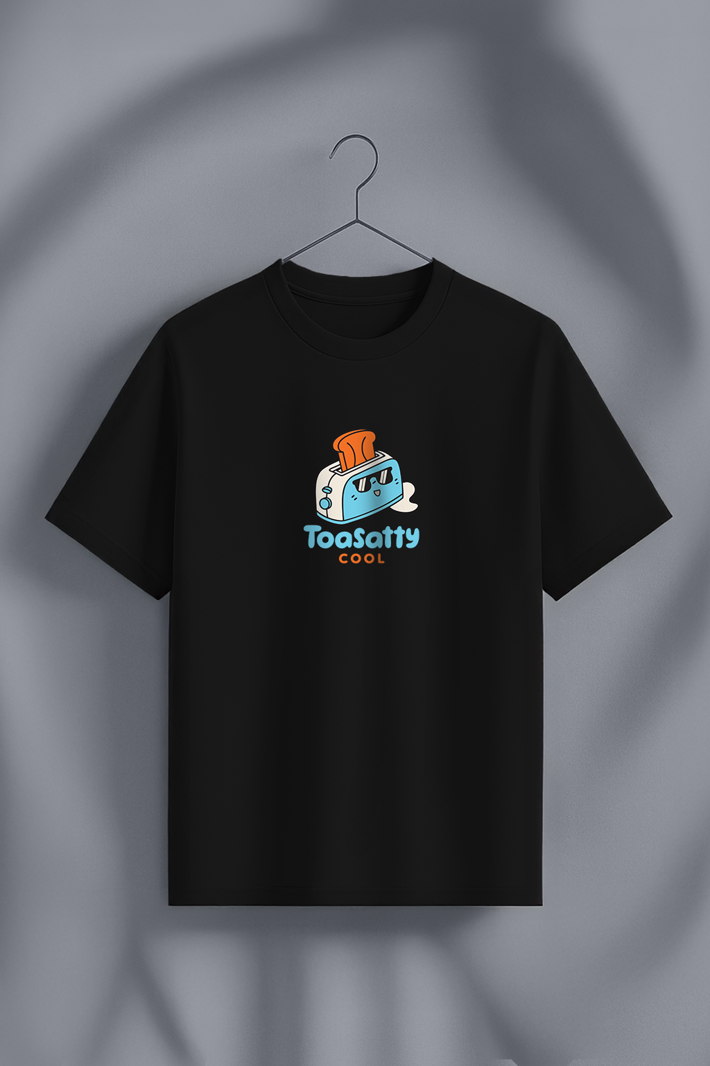 Toasatty Black Printed Regular Fit T-Shirt