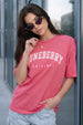 Juneberry Original Pink Oversized Fit Graphic T-Shirt