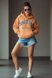 Juneberry Original Orange Graphic Printed Oversized Hoodie
