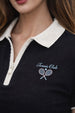 Tennis Club Black Regular Fit Premium Pique Lycra Zipper Polo T-Shirt