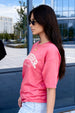 Juneberry Original Pink Oversized Fit Graphic T-Shirt