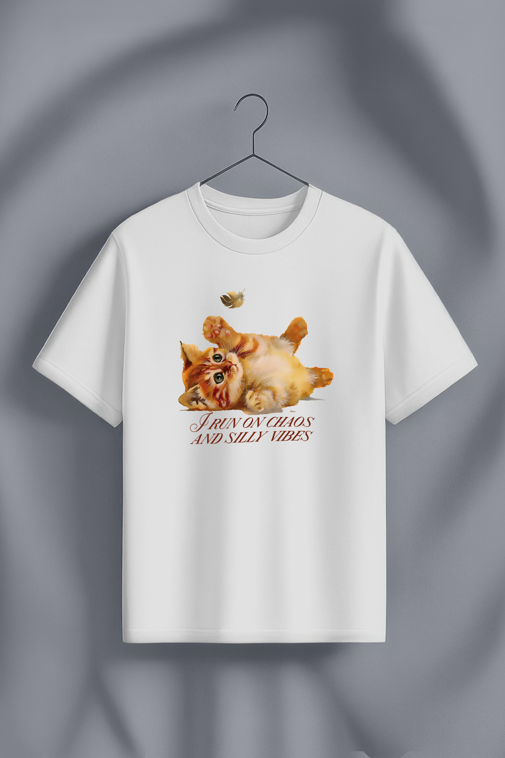 Silly Vibes White Printed Regular Fit T-Shirt