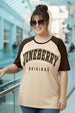 Juneberry Original Beige Raglan Sleeve Plus Size Printed T-shirt