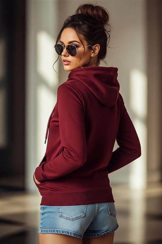 Plain Maroon Regular Fit Hoodie