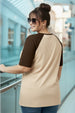 Juneberry Original Beige Raglan Sleeve Plus Size Printed T-shirt