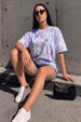 Lilac Oversized Tie Die Printed T-Shirt