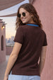 Brown & Blue Collar Regular Fit Premium Pique Lycra Polo T-Shirt