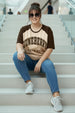 Juneberry Original Beige Raglan Sleeve Plus Size Printed T-shirt