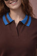 Brown & Blue Collar Regular Fit Premium Pique Lycra Polo T-Shirt