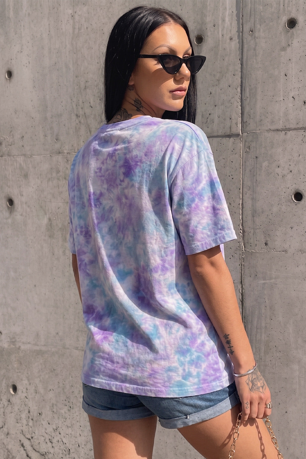 Lilac Oversized Tie Die Printed T-Shirt