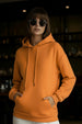 Go Through Graphic Back Printed Orange Regular Fit Hoodie
