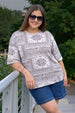 Paisley White Plus Size Oversized T-shirt