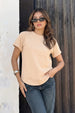 Beige Plain Boyfriend Fit T-Shirt