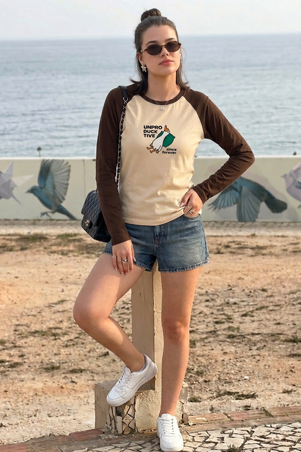 Unpro Duck Tive  Raglan Printed Full Sleeve Regular Fit T-Shirt