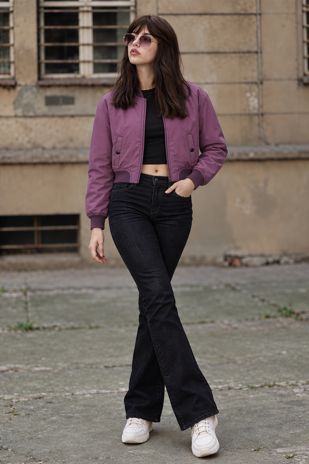 EVERYDAY BLACK CURRENT BOMBER JACKET