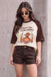 Do You Dare Brown Oversized Graphic T-Shirt