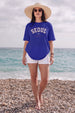 Seoul Royal Blue Oversized Fit Graphic T-Shirt