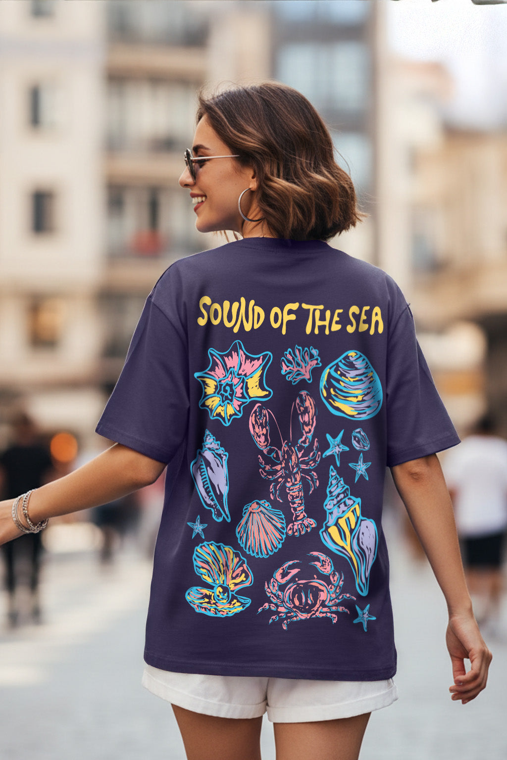Sound Of Sea Future Dusk Oversized Printed T-Shirt