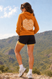 Go Through Graphic Back Printed Orange Regular Fit Hoodie