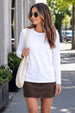 White Plain Full Sleeve Regular Fit T-Shirt