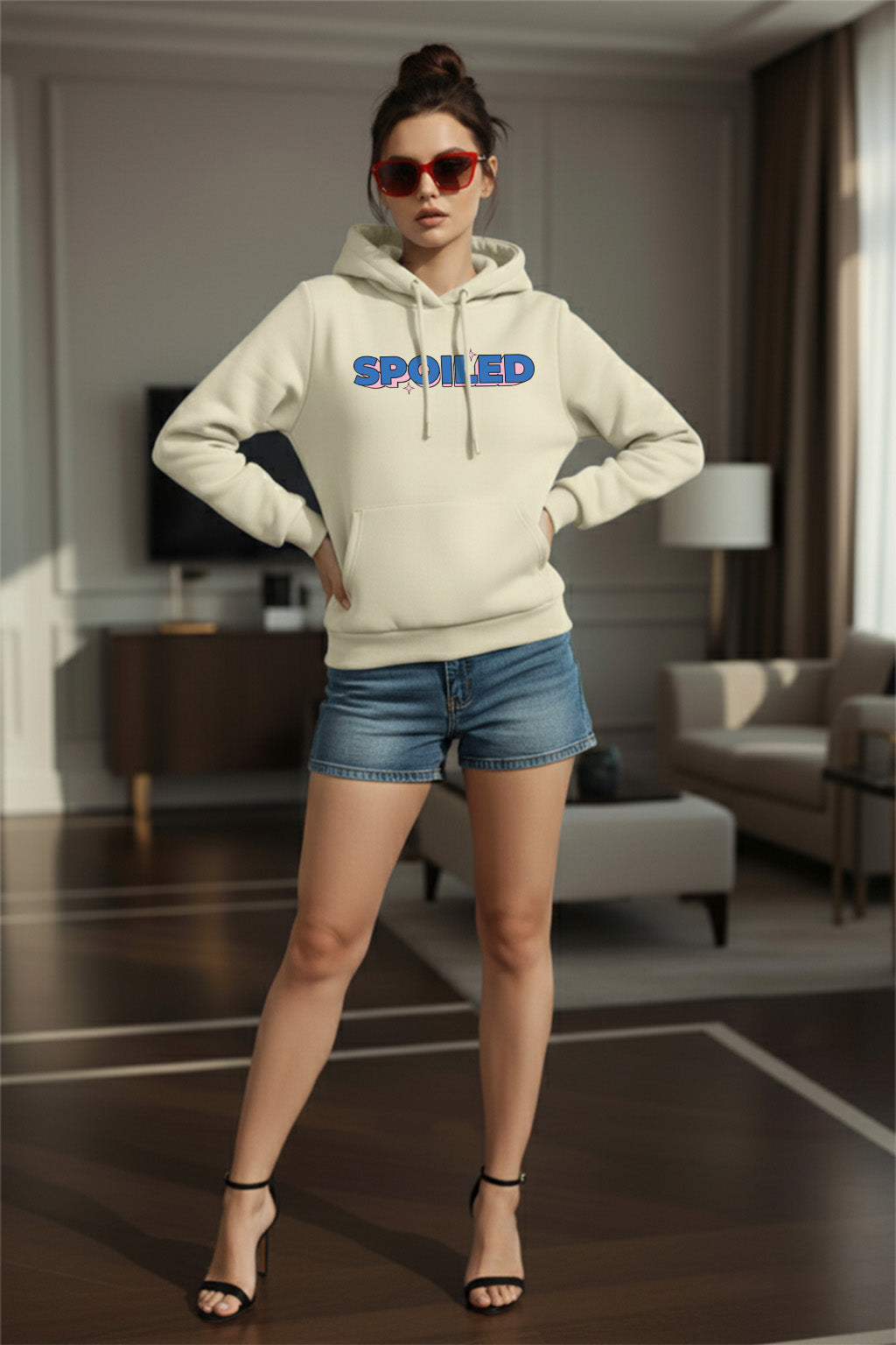 Spoiled Marshmallow Regular Fit Printed Hoodie