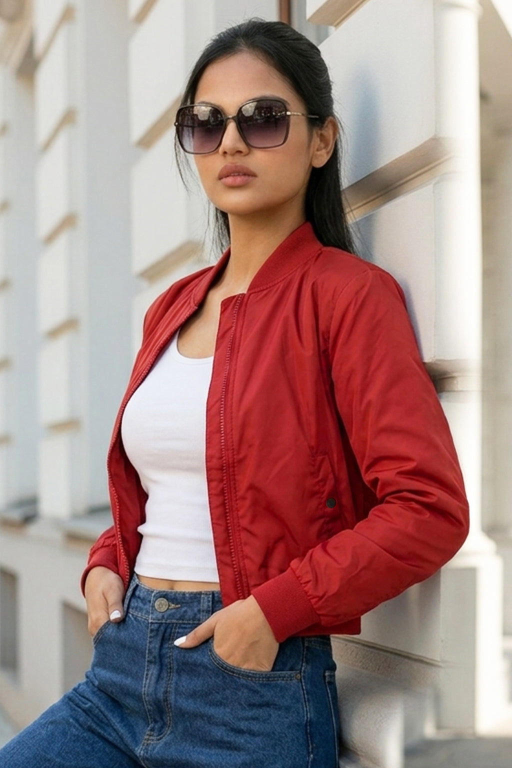 EVERYDAY RED BOMBER JACKET