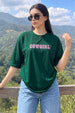 Cow Girl Green Oversized Graphic T-Shirt
