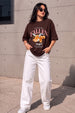 Fallen Angel Brown Oversized Printed T-Shirt