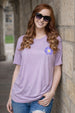 Stay Weird Graphic Printed Lilac Oversized T-Shirt