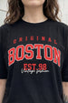 Boston Black Graphic Printed Oversized T-Shirt