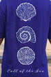 Sea Girl Royal Blue Oversized Fit Graphic T-Shirt