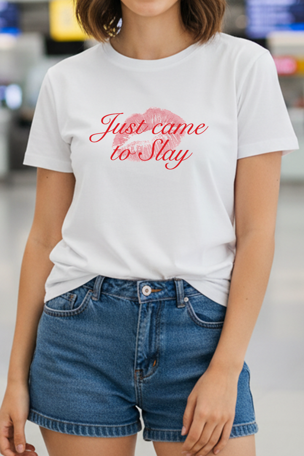 Come To Slay White Printed Regular Fit T-Shirt