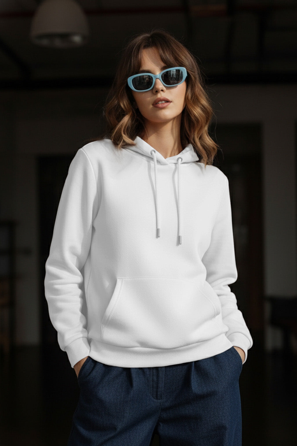 Sassy White Graphic Back Printed Regular Fit Hoodie