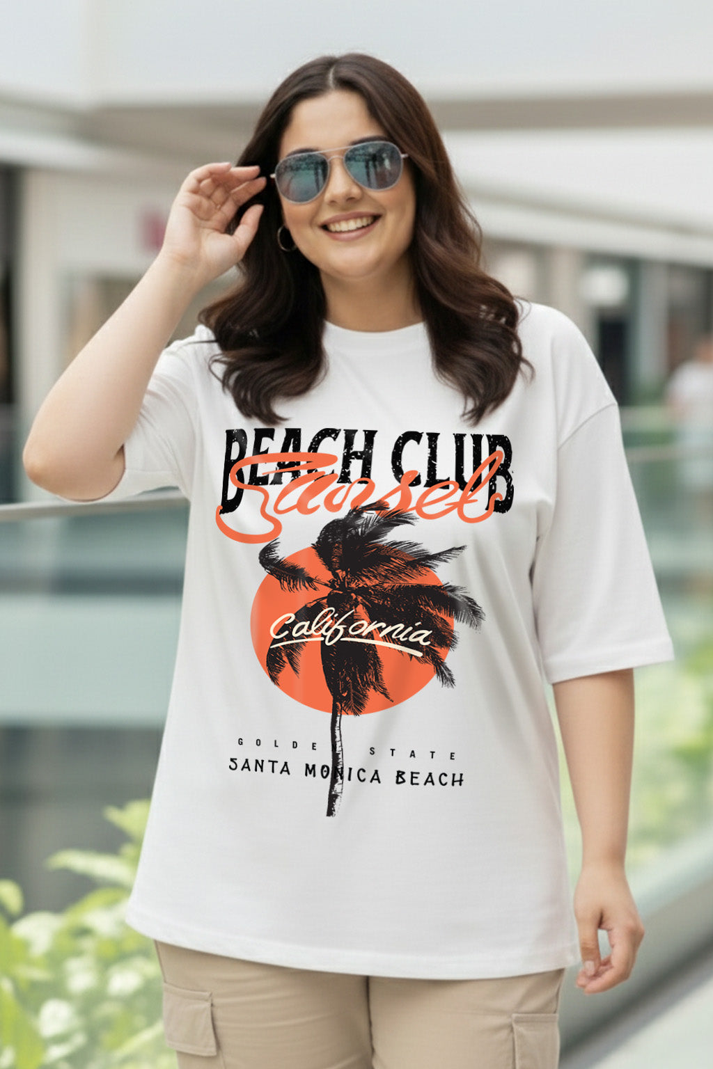 Beach Club White Plus Size T-shirt