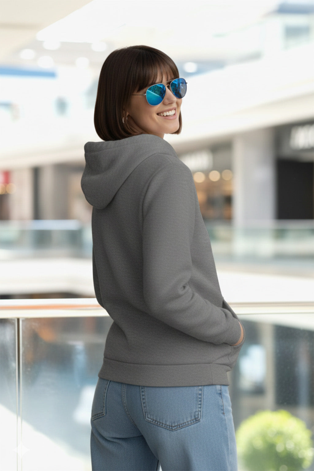 Plain Anthra Regular Fit Hoodie