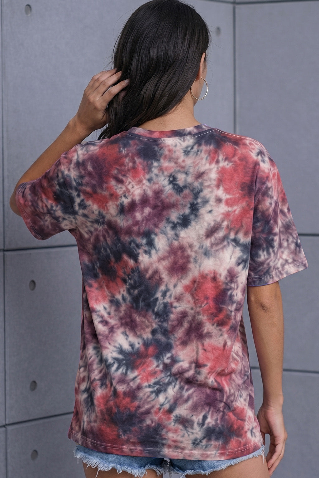 Rust Oversized Tie Die Printed T-Shirt
