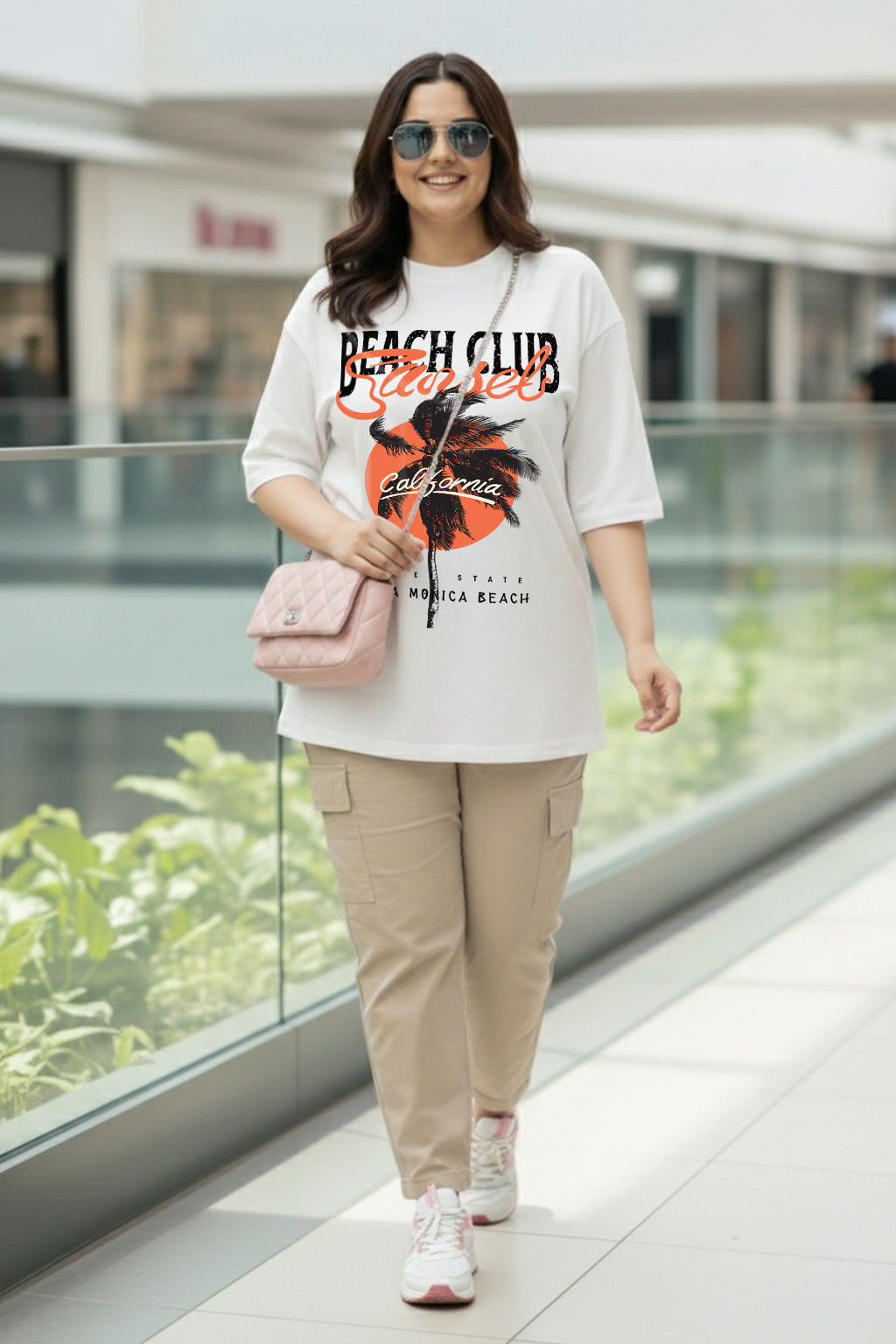 Beach Club White Plus Size T-shirt