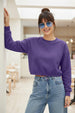 Plain Purple Oversized Cropped Sweatshirt