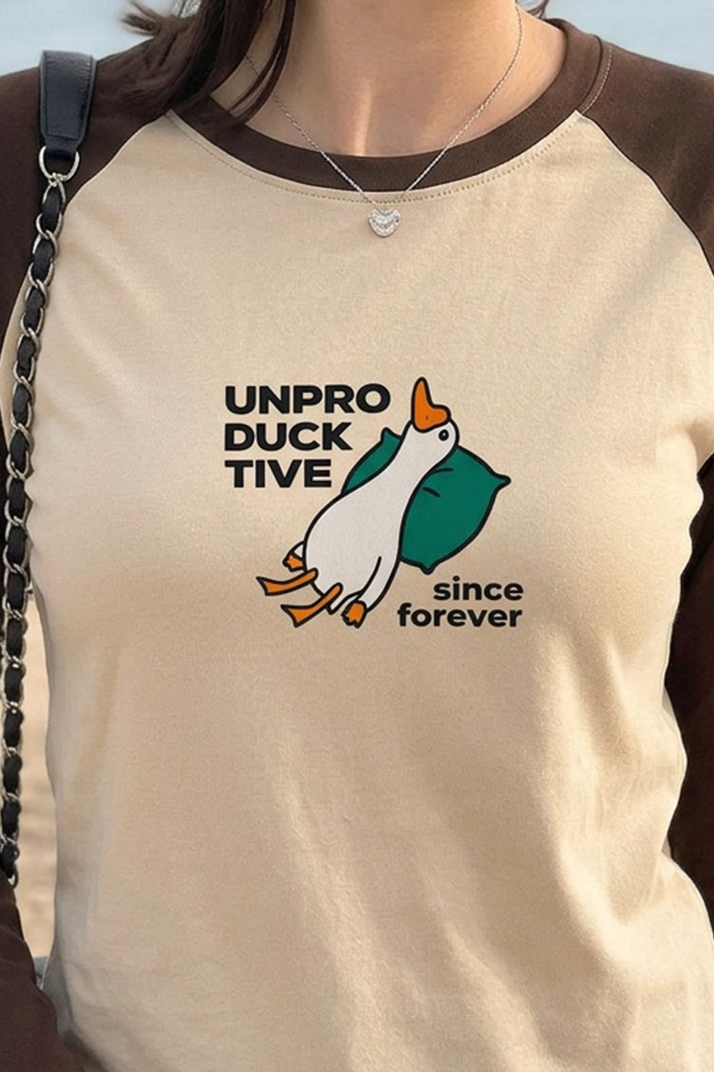 Unpro Duck Tive  Raglan Printed Full Sleeve Regular Fit T-Shirt